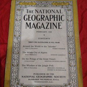 Vintage National Geographic Magazine February 1928